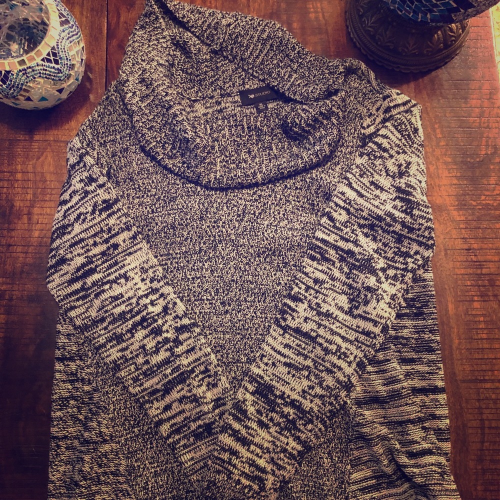 Cowl Neck Gray and Black sweater